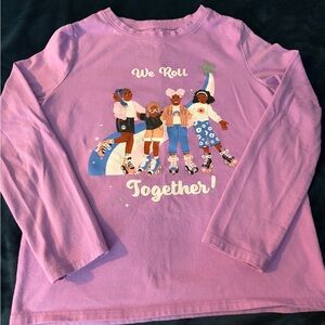 Cat & Jack Lavender 'We Roll Together' Long Sleeve Tee